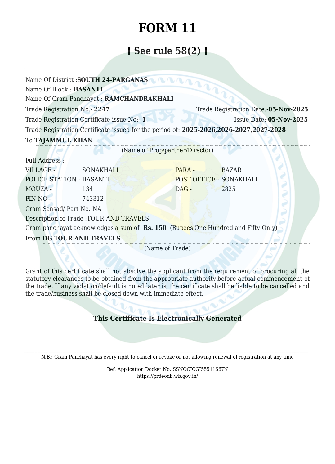 TRADE LICENSE 